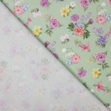 Popelín Estampado Flamenca Flor Creto Verde Salvia - Ribes y Casals