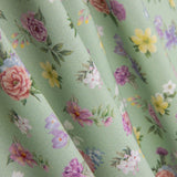 Popelín Estampado Flamenca Flor Creto Verde Salvia - Ribes y Casals