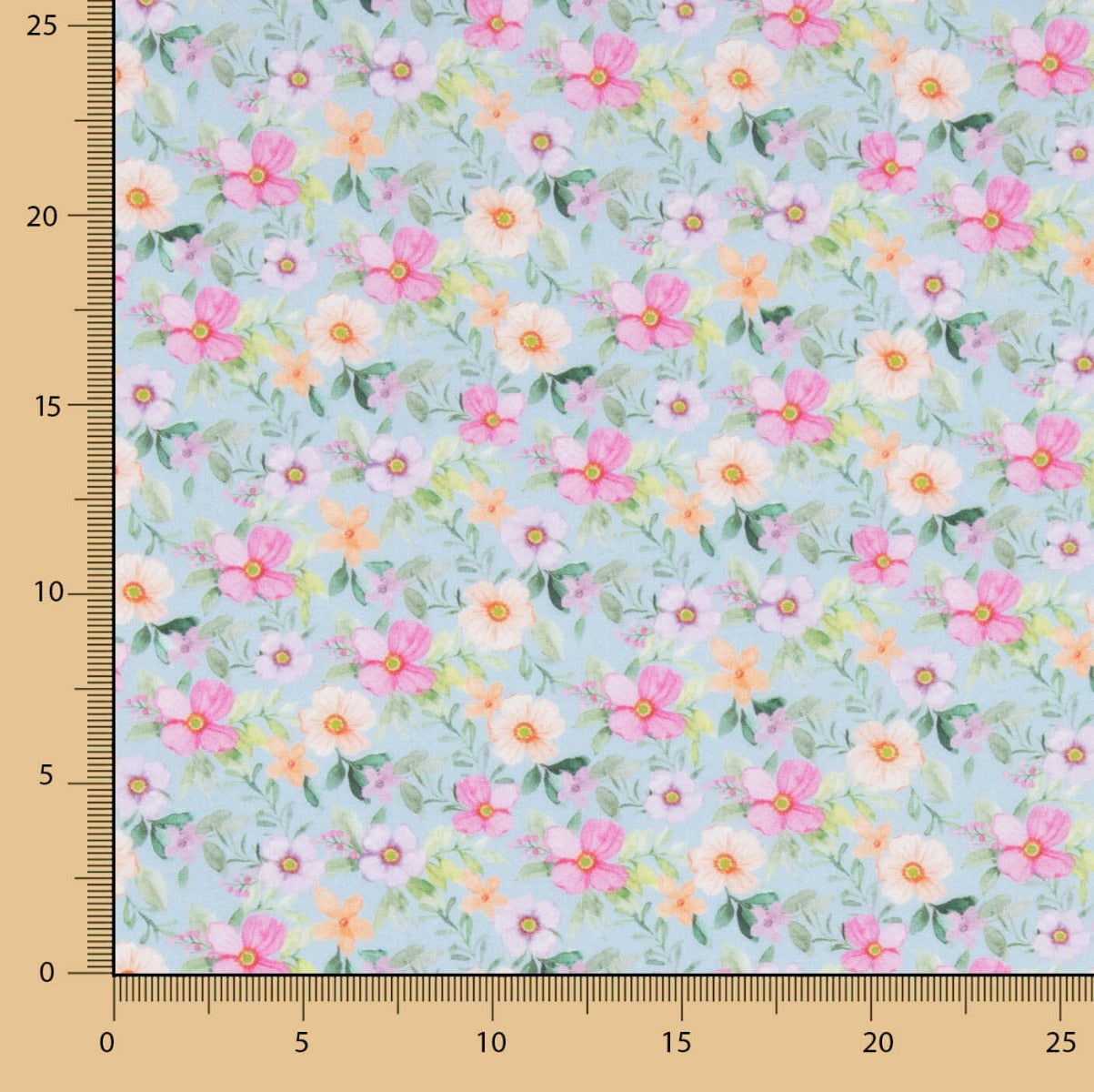 Popelín Estampado Flamenca Flor Hawa Azul - Ribes y Casals