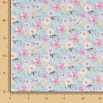 Popelín Estampado Flamenca Flor Hawa Azul - Ribes y Casals