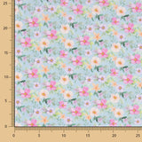 Popelín Estampado Flamenca Flor Hawa Azul - Ribes y Casals