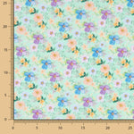 Popelín Estampado Flamenca Flor Hawa Verde - Ribes y Casals