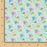 Popelín Estampado Flamenca Flor Hawa Verde - Ribes y Casals
