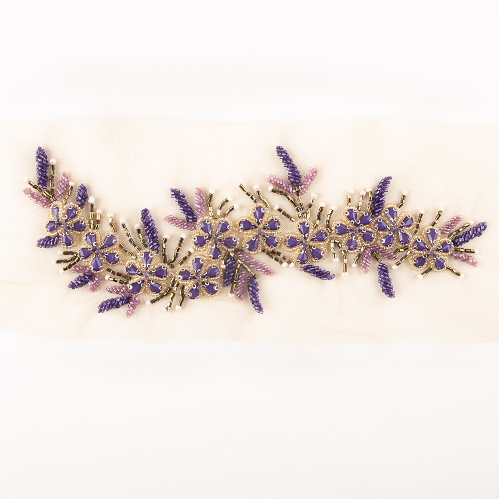 Aplique Pedrería Jasmina Malva - Ribes y Casals