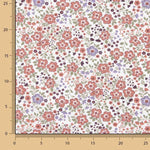 Popelín Algodón Estampado Flor Lila y Teja - Ribes y Casals
