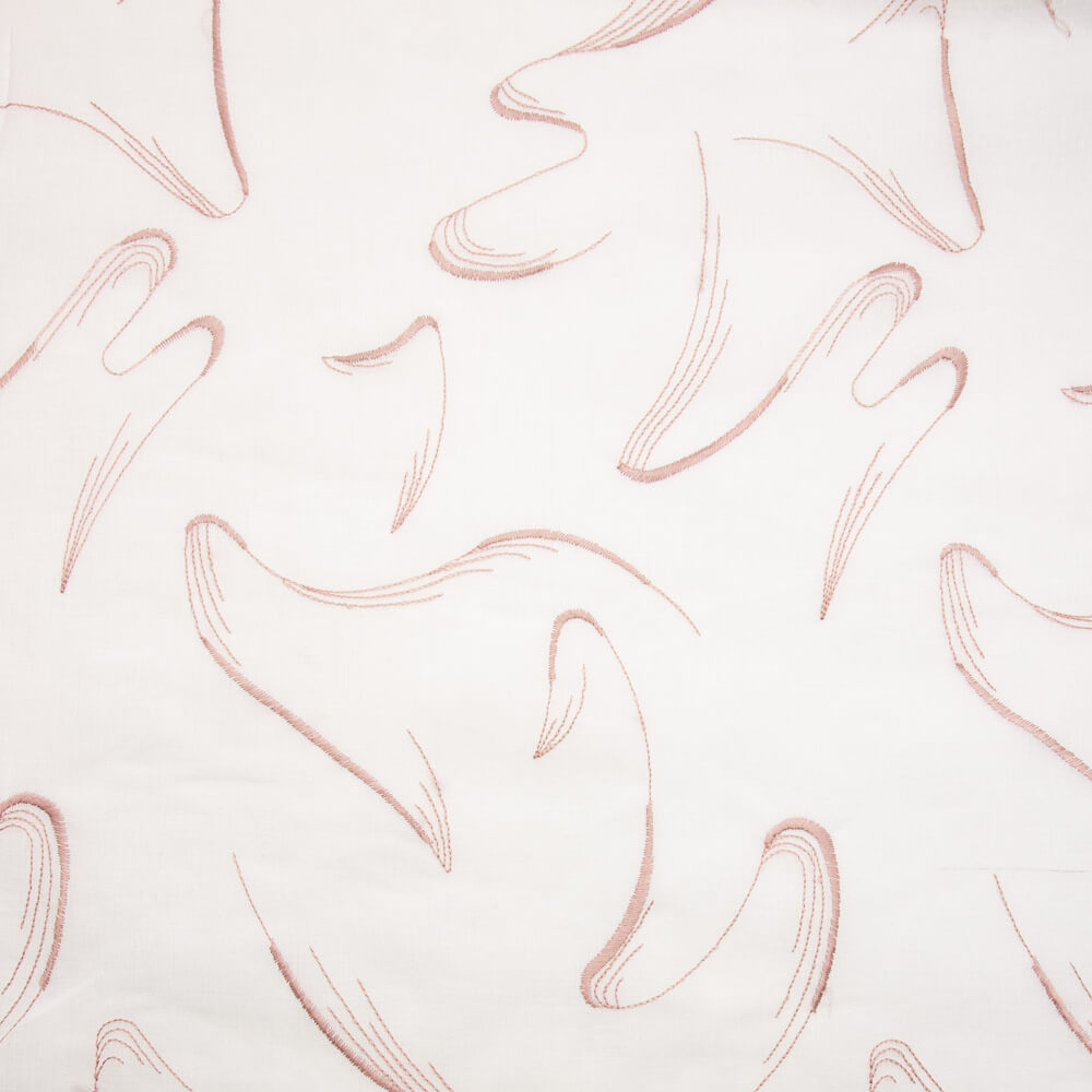 Visillo Bordado Pluma Rosa - Ribes y Casals