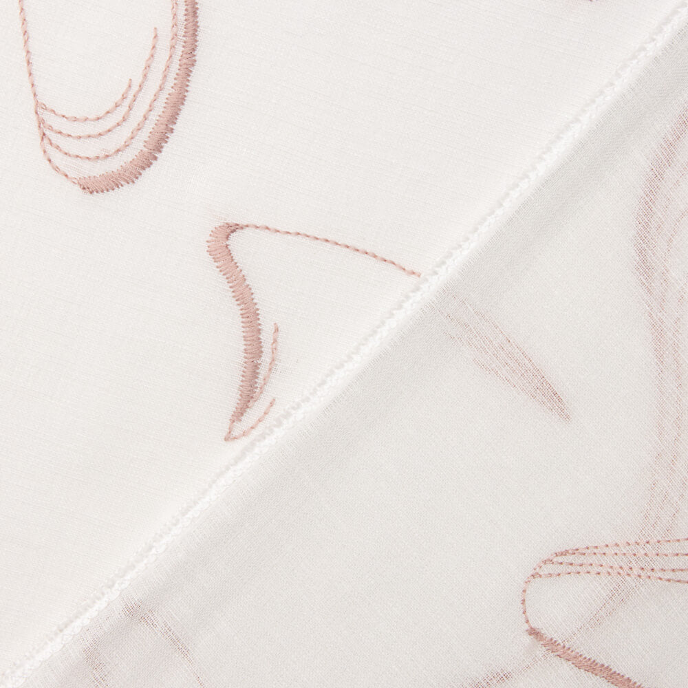 Visillo Bordado Pluma Rosa - Ribes y Casals