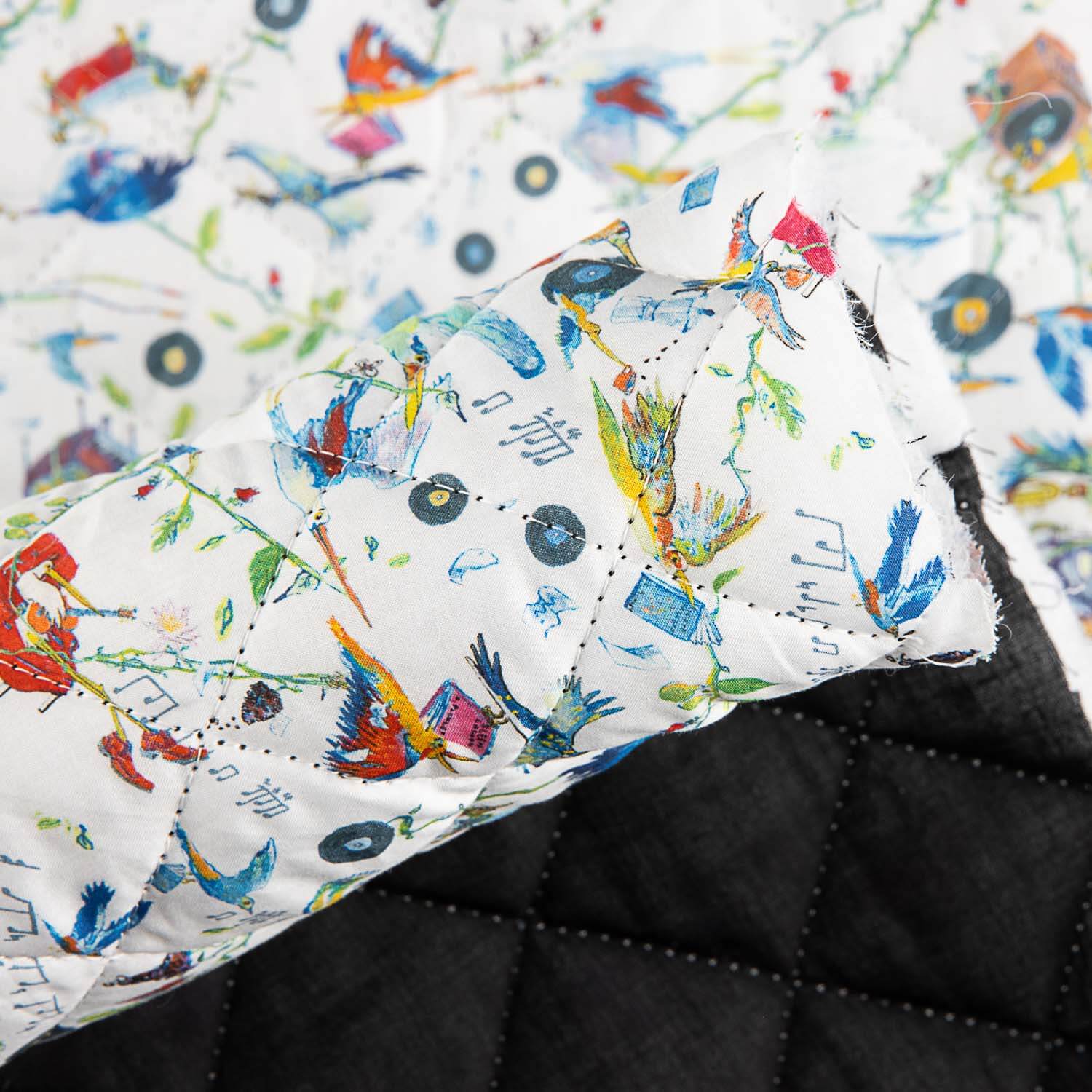 Acolchada Algodón Estilo Liberty con Forro Negro - Ribes y Casals