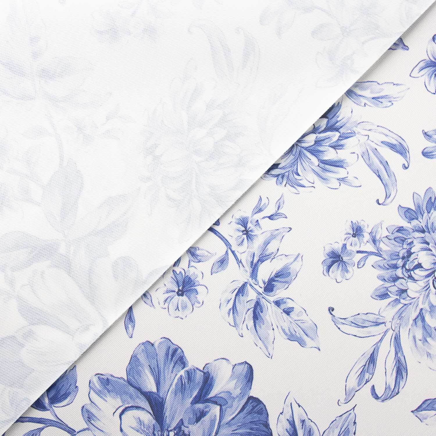 Mantelería Antimanchas Floral Azul Clásico - Ribes y Casals