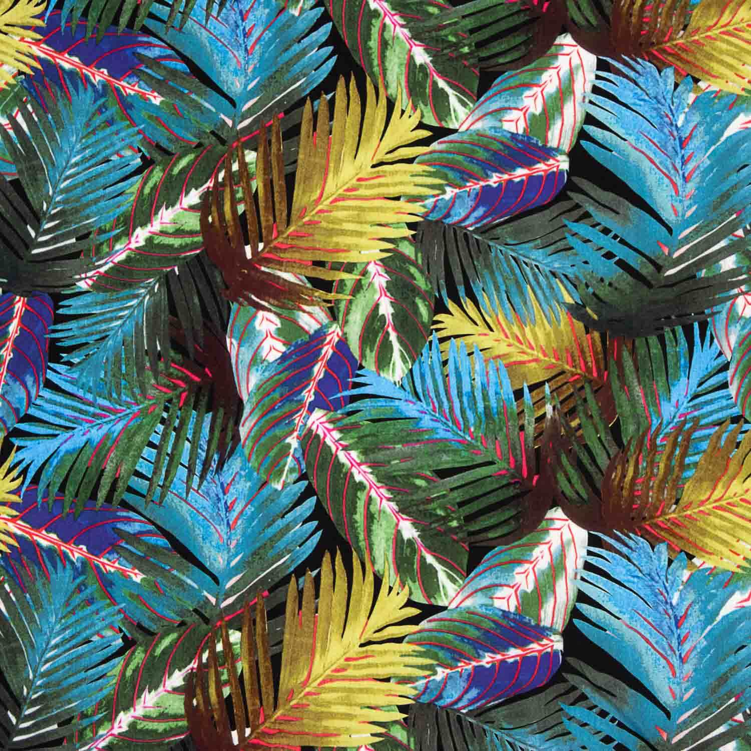 Viscosa Estampado Palmas Azules - Ribes y Casals