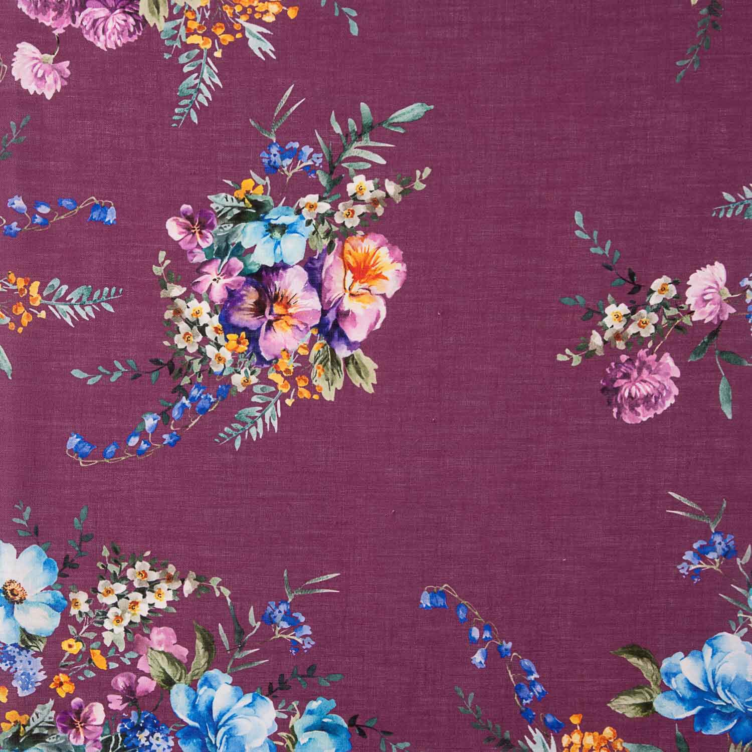 Rústico Estampado Floral Burdeos - Ribes y Casals