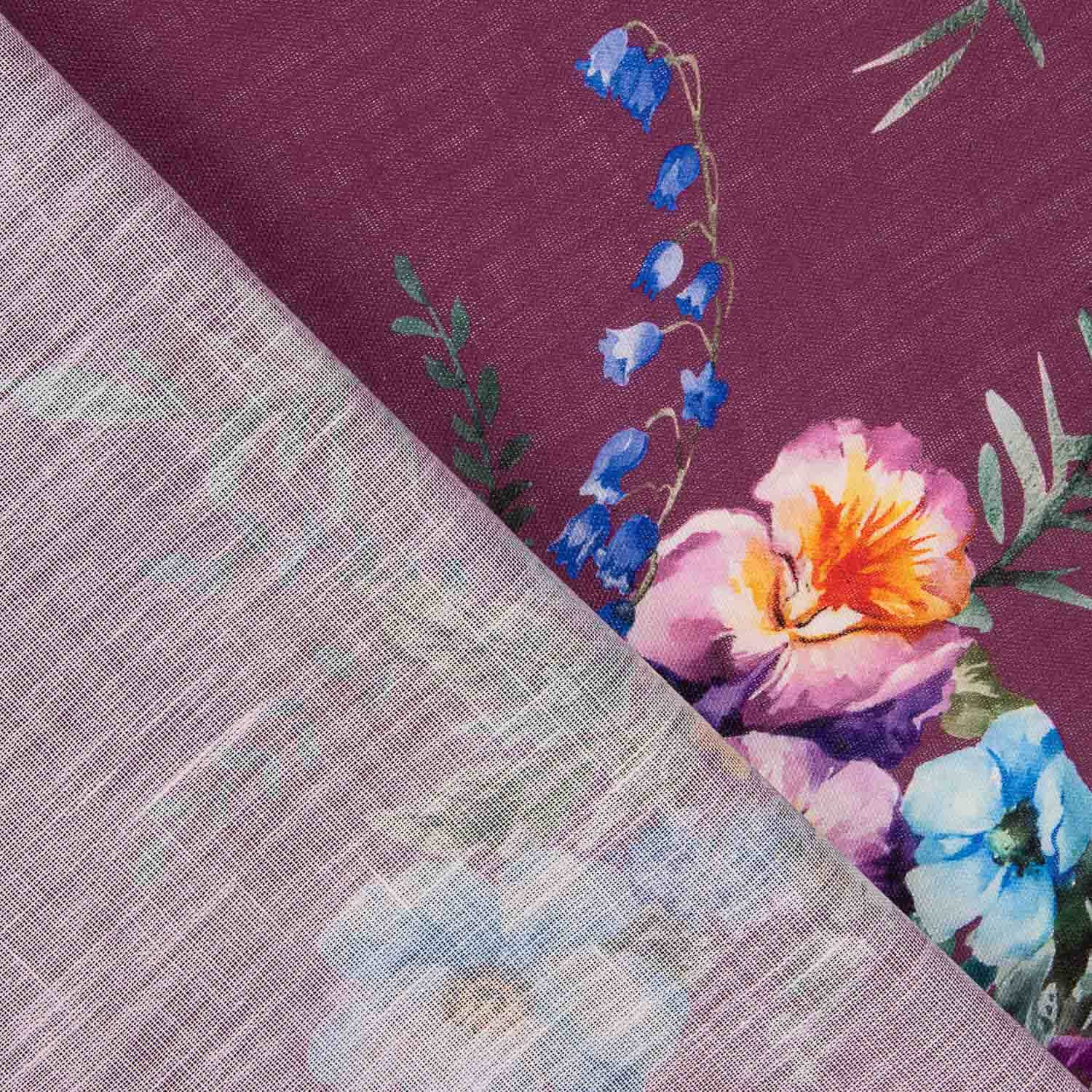 Rústico Estampado Floral Burdeos - Ribes y Casals