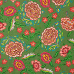 Tela Rústico Estampado Manila Verde Aceituna - Ribes y Casals