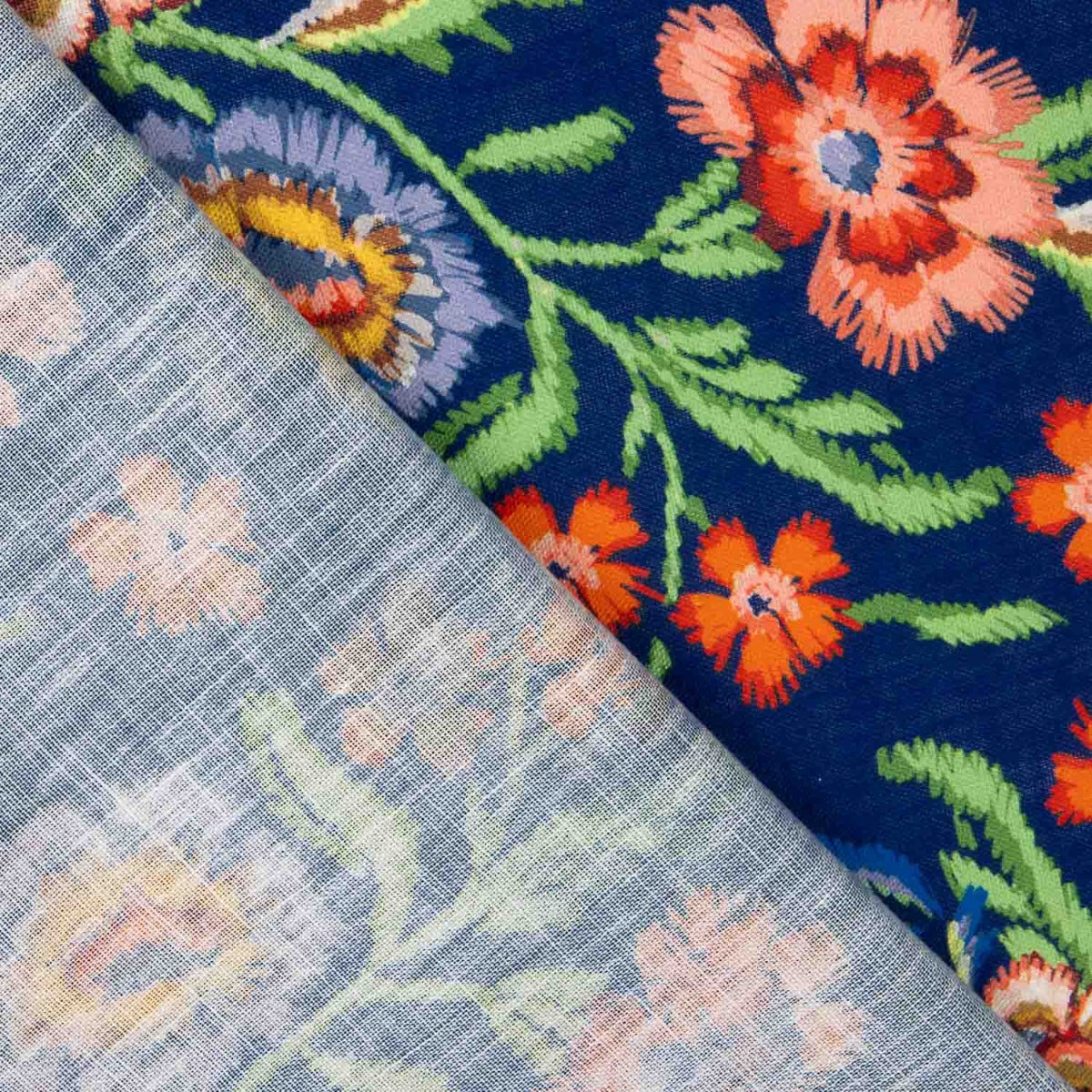 Tela Rústico Estampado Manila Azul - Ribes y Casals