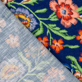 Tela Rústico Estampado Manila Azul - Ribes y Casals