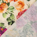 Tela Rústico Estampado Floral Marfil - Ribes y Casals