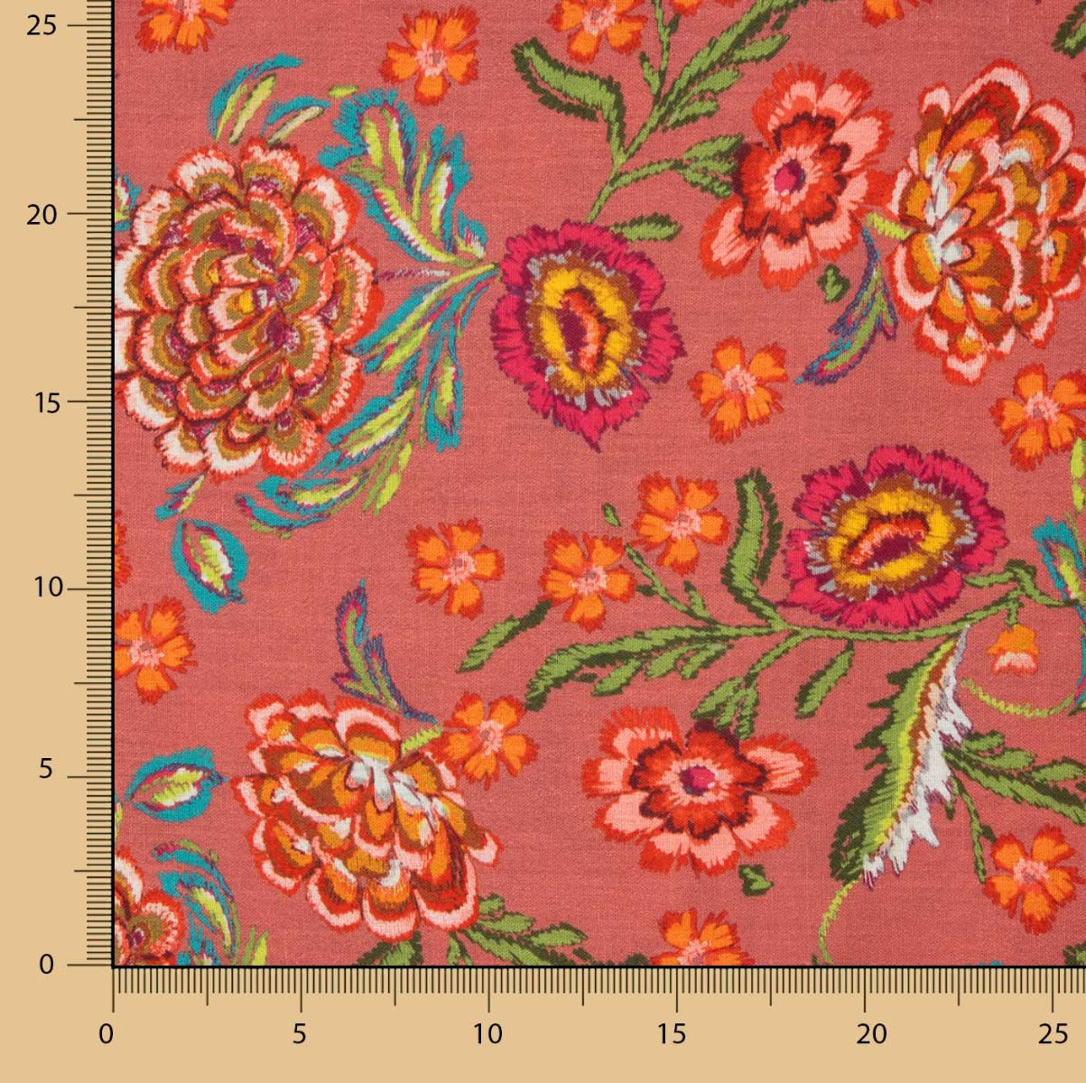 Tela Rústico Estampado Manila Caldera - Ribes y Casals