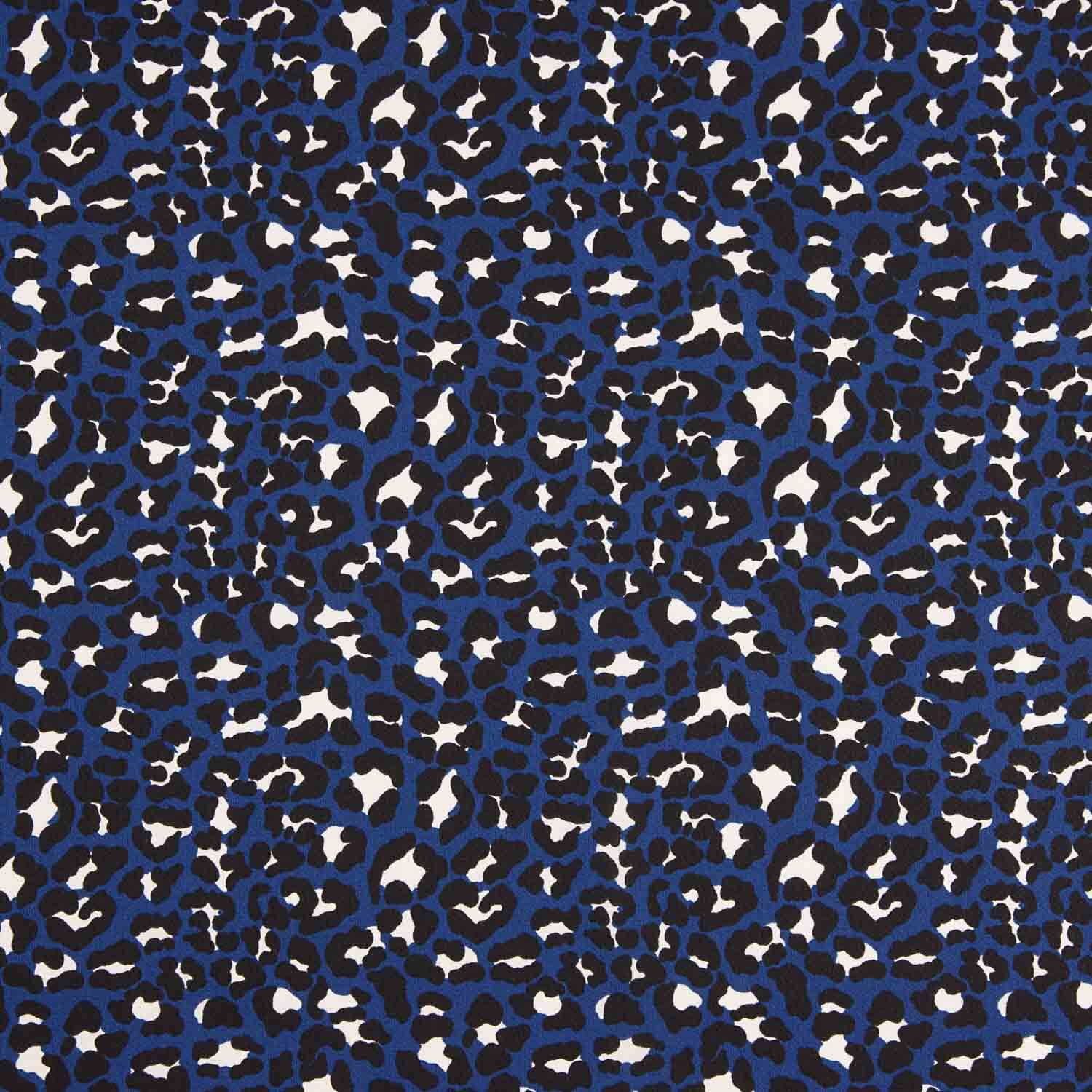Crepé Estampado Animal Print Azul - Ribes y Casals