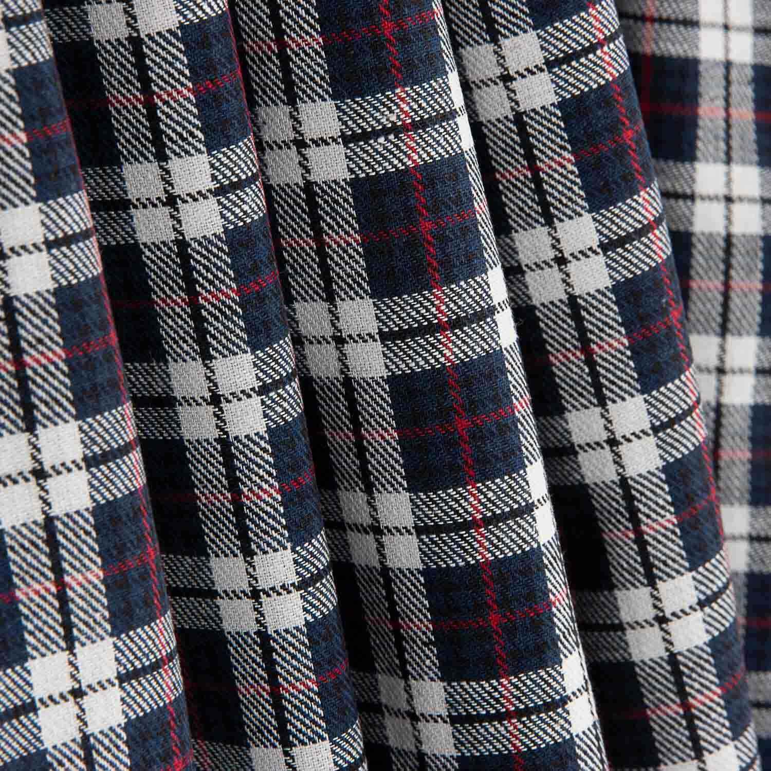 Viyela Cuadro Aberdeen Marino-Burdeos - Ribes y Casals