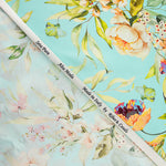 Satén Seda Natural Cremona Azul - Ribes y Casals