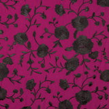 Mantón Bordado Negro Tencel Fresa - Ribes y Casals