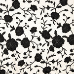 Mantón Bordado Negro Tencel Blanco Natural - Ribes y Casals