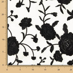 Mantón Bordado Negro Tencel Blanco Natural - Ribes y Casals