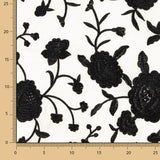 Mantón Bordado Negro Tencel Blanco Natural - Ribes y Casals