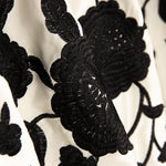 Mantón Bordado Negro Tencel Blanco Natural - Ribes y Casals