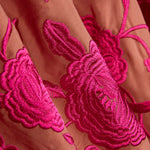 Mantón Bordado Fucsia Tencel Coral - Ribes y Casals