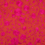 Mantón Bordado Fucsia Tencel Rojo - Ribes y Casals