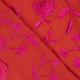 Mantón Bordado Fucsia Tencel Rojo - Ribes y Casals