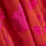 Mantón Bordado Fucsia Tencel Rojo - Ribes y Casals