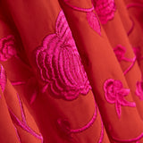 Mantón Bordado Fucsia Tencel Rojo - Ribes y Casals
