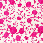 Mantón Bordado Fucsia Tencel Blanco Natural - Ribes y Casals