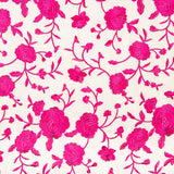 Mantón Bordado Fucsia Tencel Blanco Natural - Ribes y Casals
