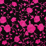 Mantón Bordado Fucsia Tencel Negro - Ribes y Casals