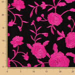 Mantón Bordado Fucsia Tencel Negro - Ribes y Casals