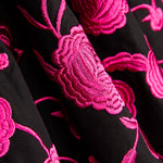 Mantón Bordado Fucsia Tencel Negro - Ribes y Casals