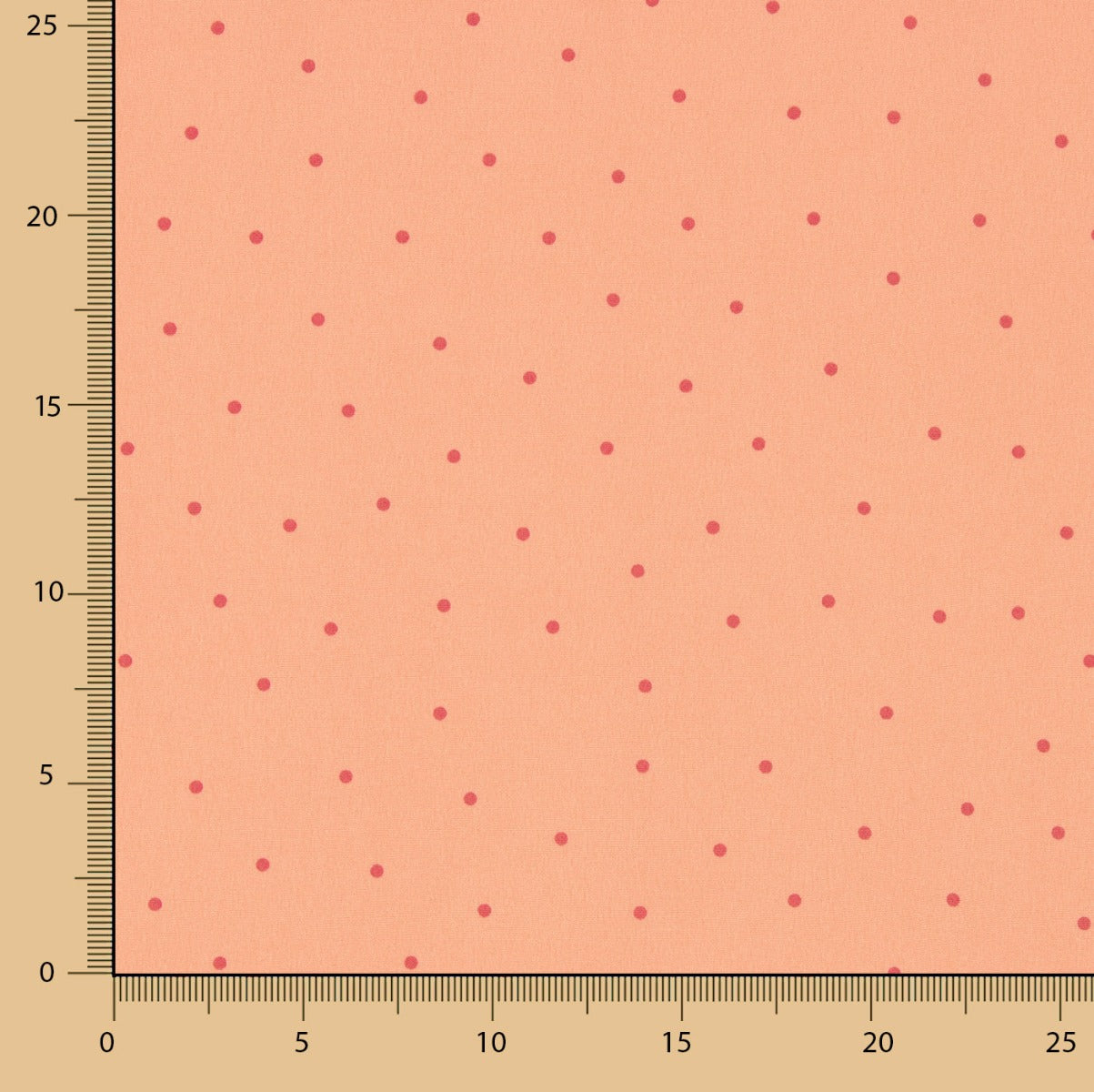 Crep Poliéster Mucha Caída Lunar Mini Coral - Ribes y Casals