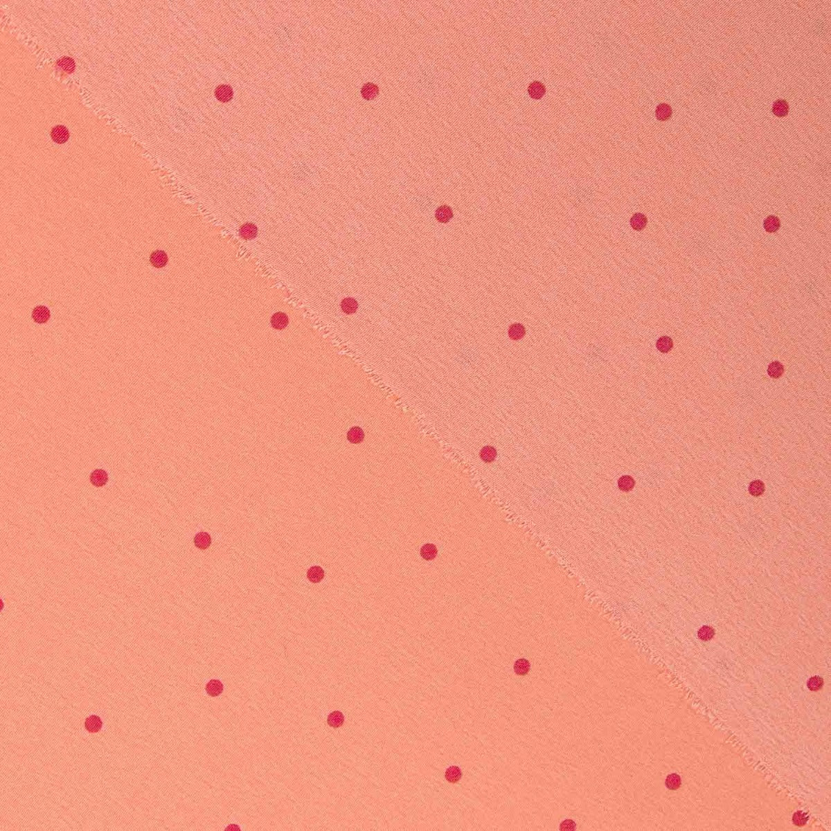 Crep Poliéster Mucha Caída Lunar Mini Coral - Ribes y Casals