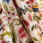 Crep Poliéster Mucha Caída Estampado Mantón Colibrí Crudo - Ribes y Casals