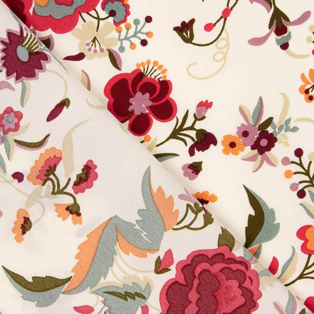 Crep Poliéster Mucha Caída Estampado Mantón Crudo - Ribes y Casals