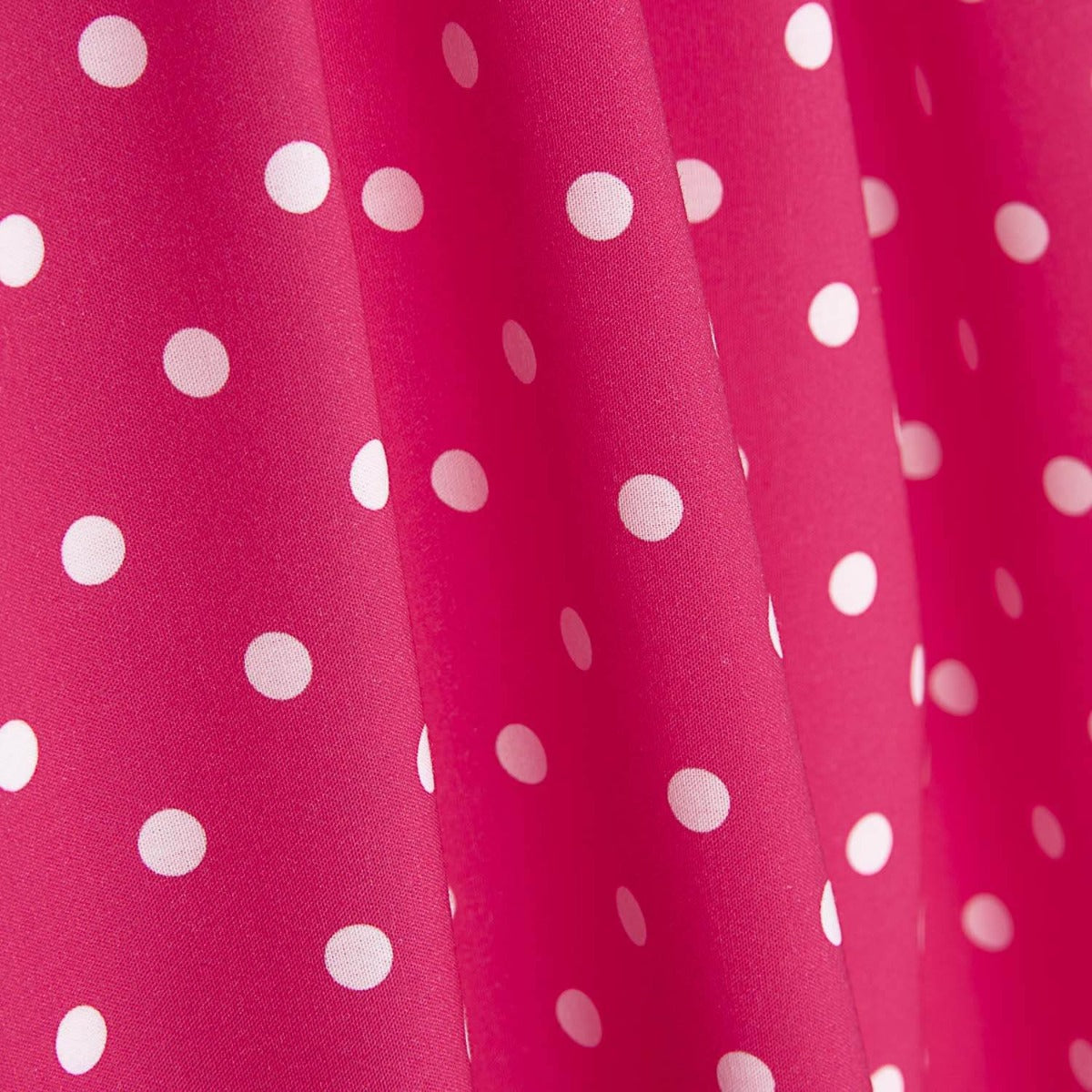 Popelín Flamenca Estampado Lunar 7mm Fucsia/Blanco - Ribes y Casals