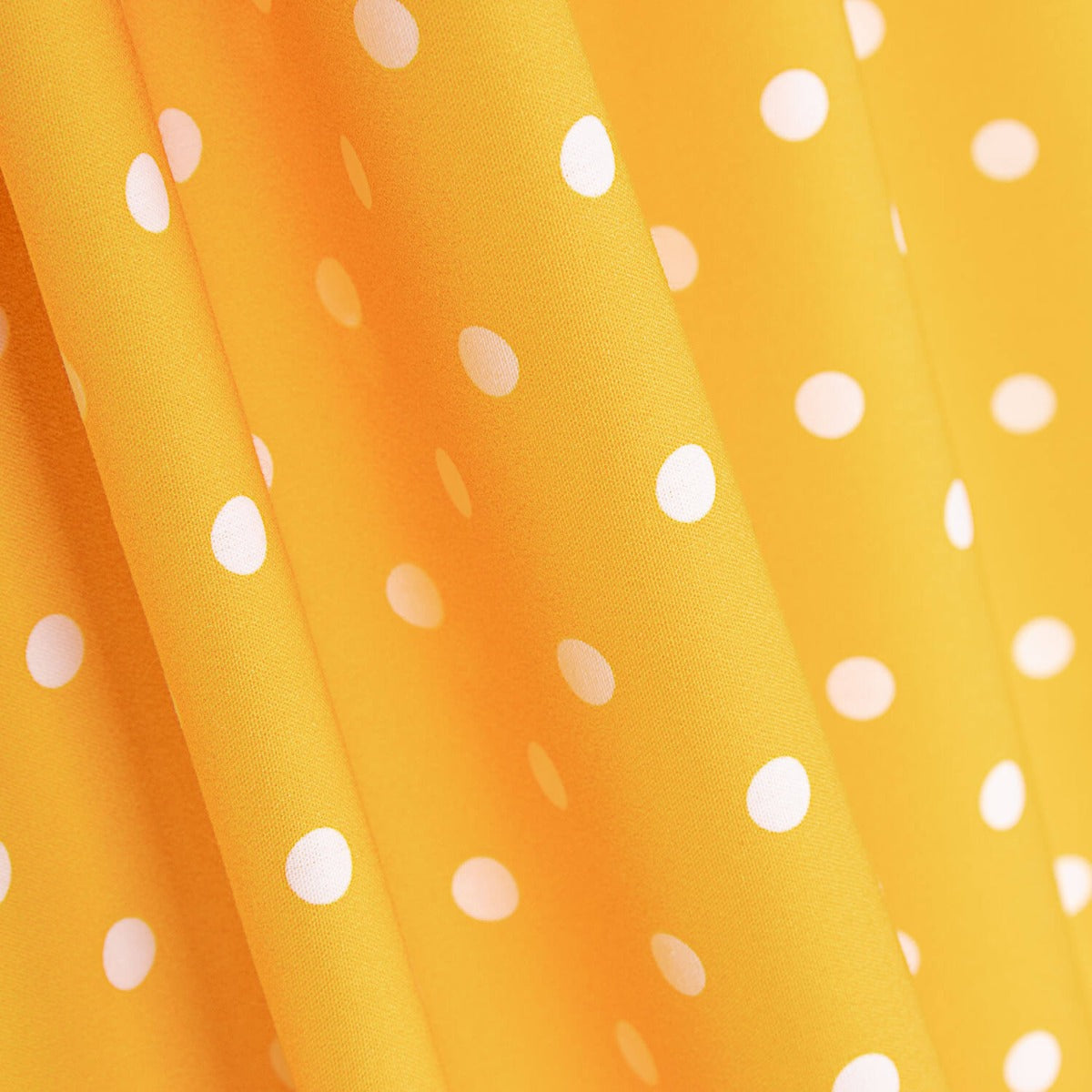 Popelín Flamenca Estampado Lunar 7mm Amarillo/Blanco - Ribes y Casals