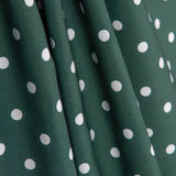 Popelín Flamenca Estampado Lunar 7mm Verde Oscuro/Blanco - Ribes y Casals