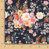 Popelín Flamenca Estampado Floral Negro - Ribes y Casals