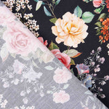 Popelín Flamenca Estampado Floral Negro - Ribes y Casals