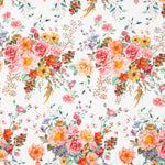 Popelín Flamenca Estampado Floral Blanco - Ribes y Casals