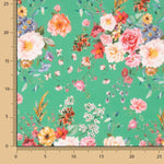 Popelín Flamenca Estampado Floral Verde - Ribes y Casals